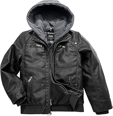 faux leather boys jacket