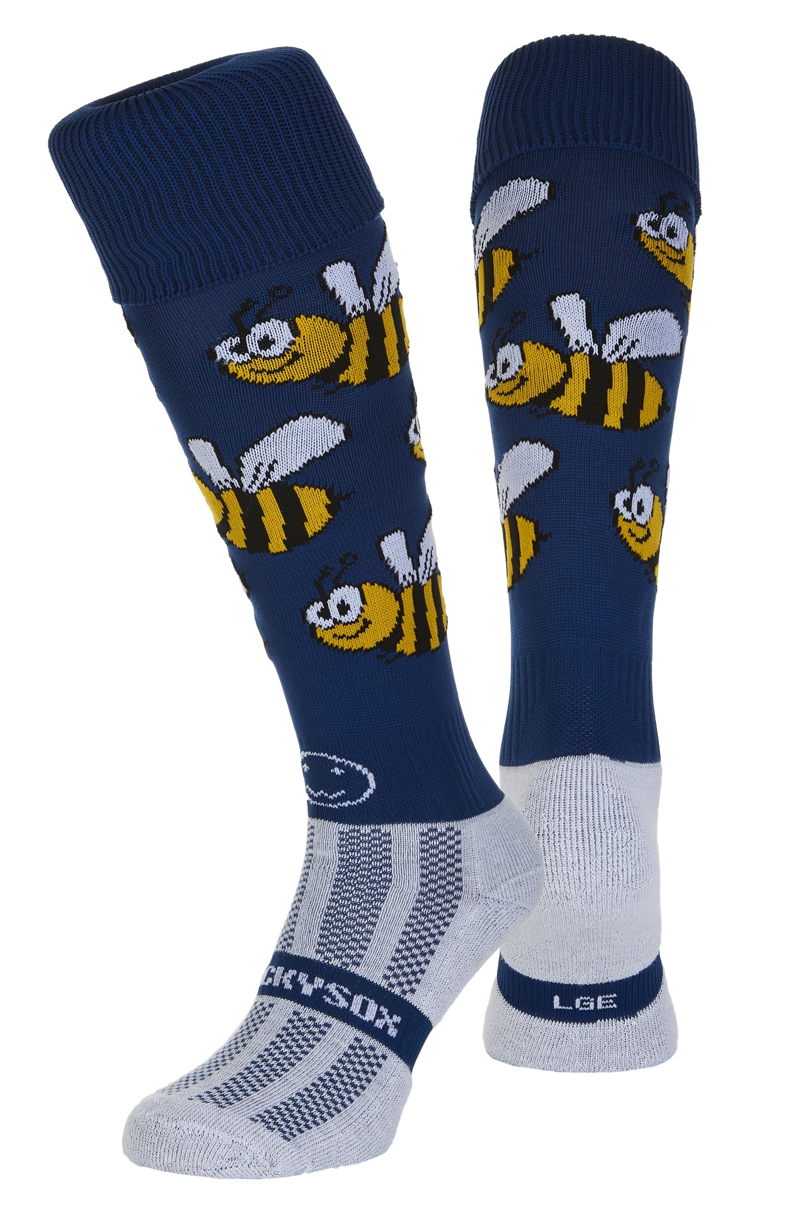 WackySox Bee Happy Knee Length Sports Socks, Rugby Socks, Hockey Socks