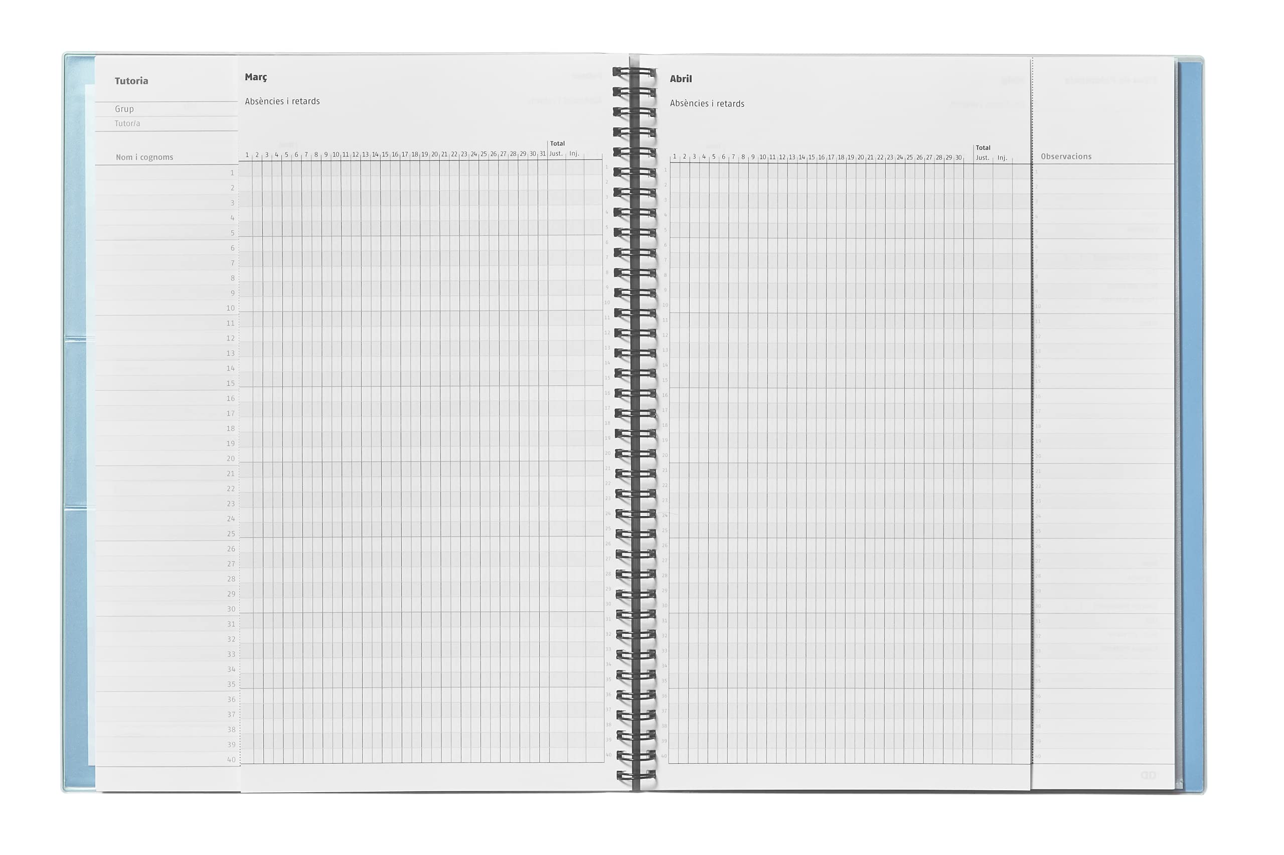 ADDITIO - Cuaderno Tríplex para el profesorado | Planificación mensual y semanal | Evaluación | Tutoría | Reuniones | Papel ecológico | Tamaño 22,5 x 31 cm | Catalán | Lila