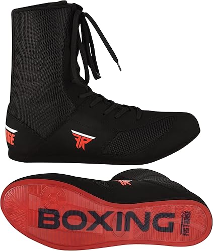 FISTRAGE - Zapatos de cuero para Kick Boxing Fighting Sports Master Training Mesh Unisex Pro Hombres y Jóvenes Botas Genuinas Peso Ligero  Zapatos