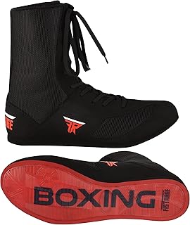 FISTRAGE - Zapatos de boxeo de piel, para deportes de lucha, entrenamiento maestro, de malla, unisex, para hombres y jóvenes, botas auténticas, peso ligero, color negro, zapatos de boxeo para adultos