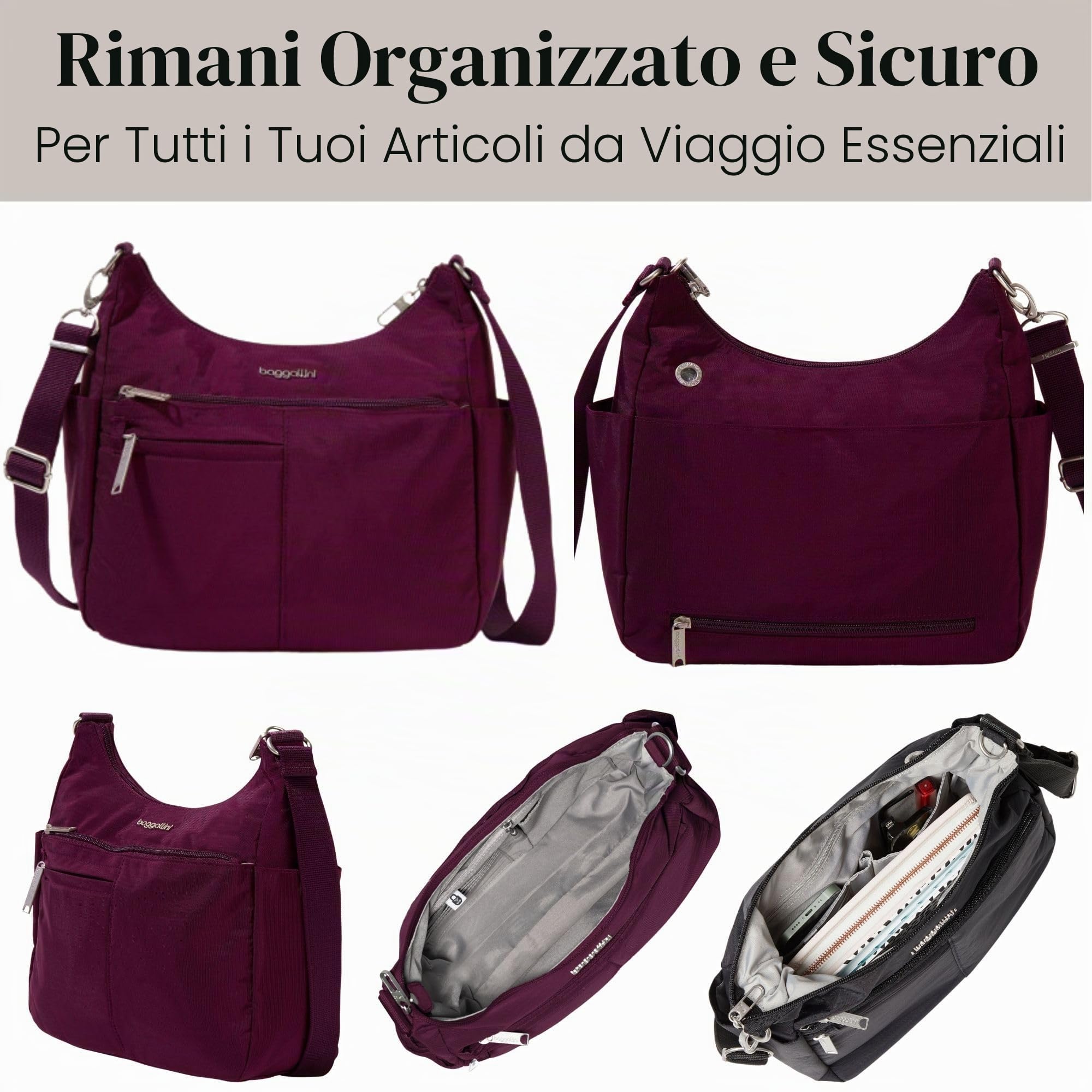 Baggallini Securtex Anti-Theft Free Time Crossbody Bag