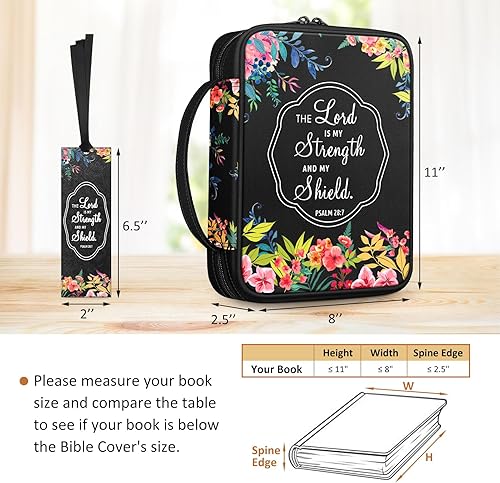 Miniatura 83 de FINPAC Funda para la Biblia, funda de transporte para libros, bolsa protectora para la Biblia con asa y bolsillo con cremallera, regalo para madre