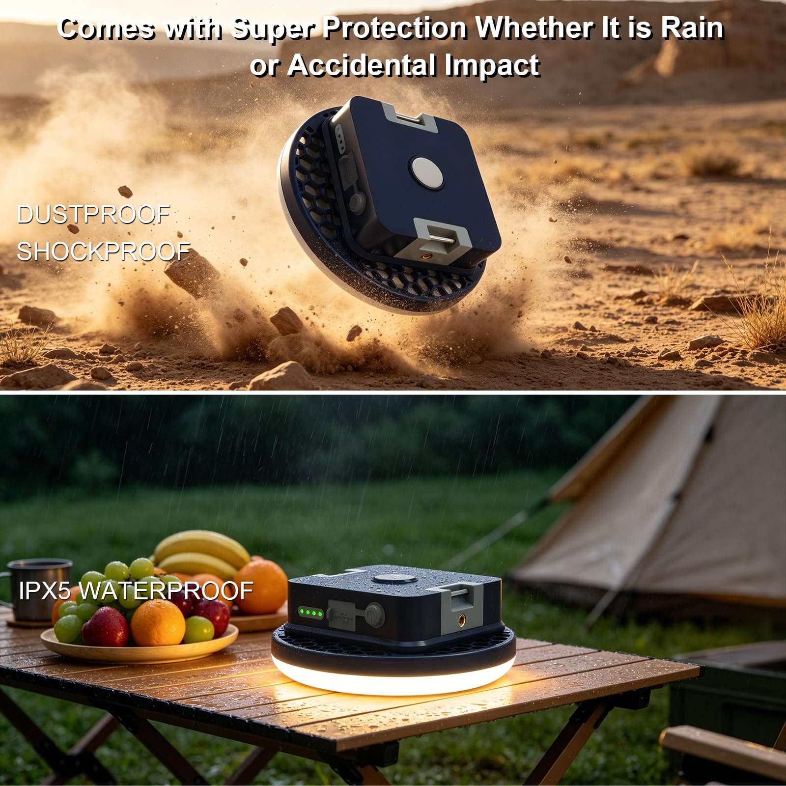 12000 mAh Campinglampe Aufladbar , Stufenlose Dimmfunktion (40W Remote) | Hohe Lumen campinglicht, 3 Lichtmodi, IPX5 Wasserdicht, Magnet & Haken, Können verschiedene elektronische Produkte aufladen