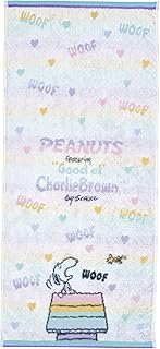 nishikawa【西川】 スヌーピー フェイスタオル 34X80X1cm 洗える 綿100% 無撚糸使用でやわらか 日本製 ホワイト XT25136651 PN5653TW カラフル レインボー