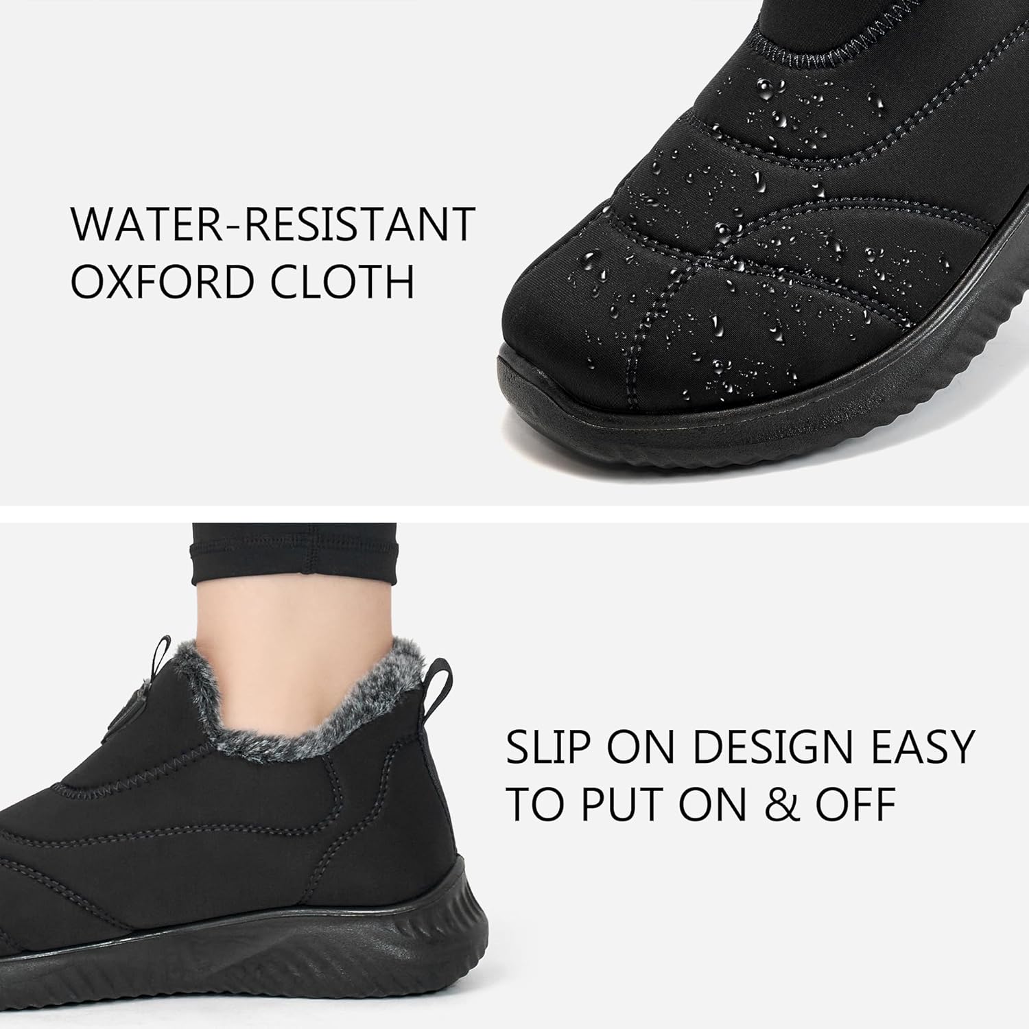 FUDYNMALC Womens Snow Boots Winter Shoes: Warm Fur Lined Slip On Ankle Booties Lightweight All-Day Comfort Outdoor Footwear for Walking - Image 6