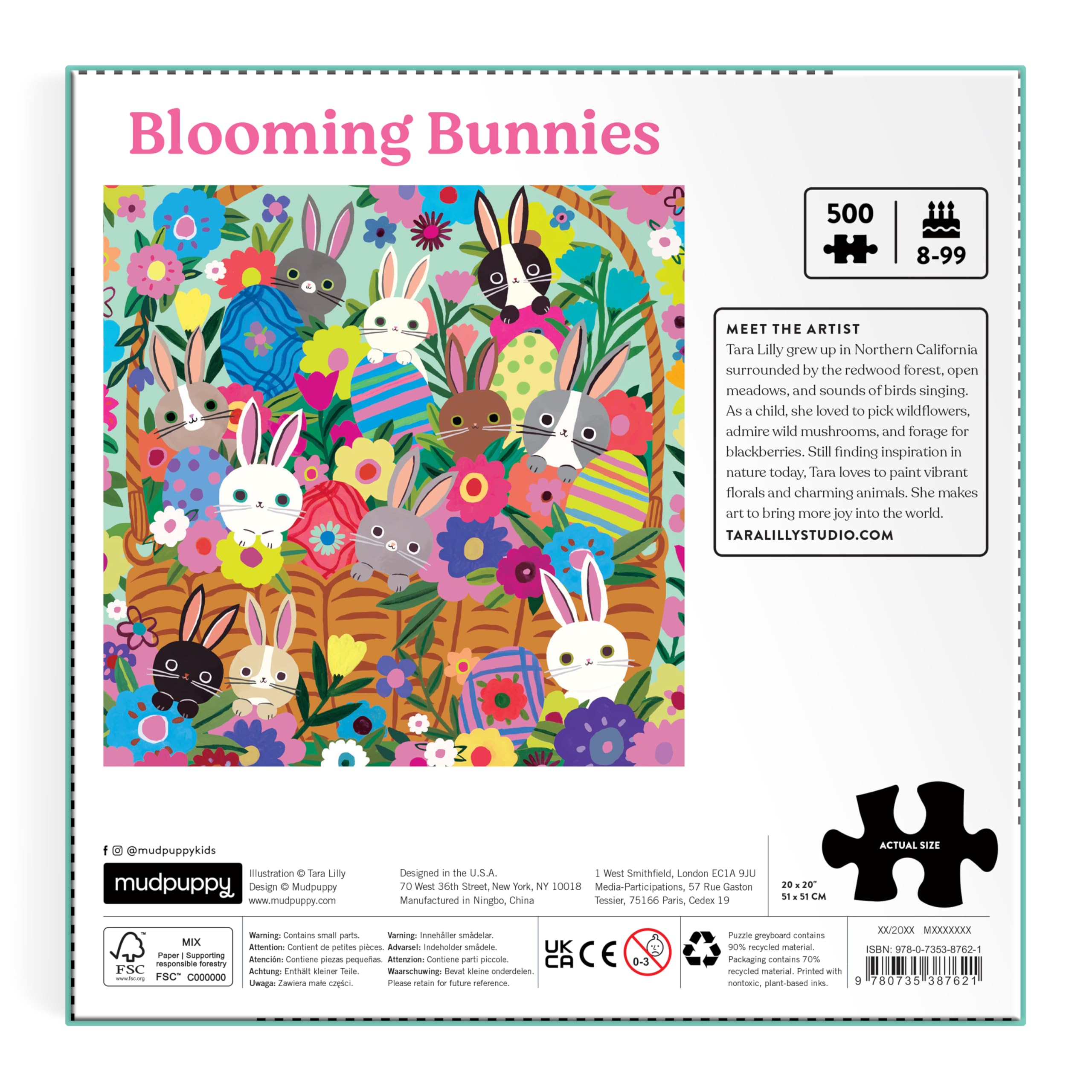 Amazon.com: Mudpuppy Blooming Bunnies – 500 Piece Family Jigsaw