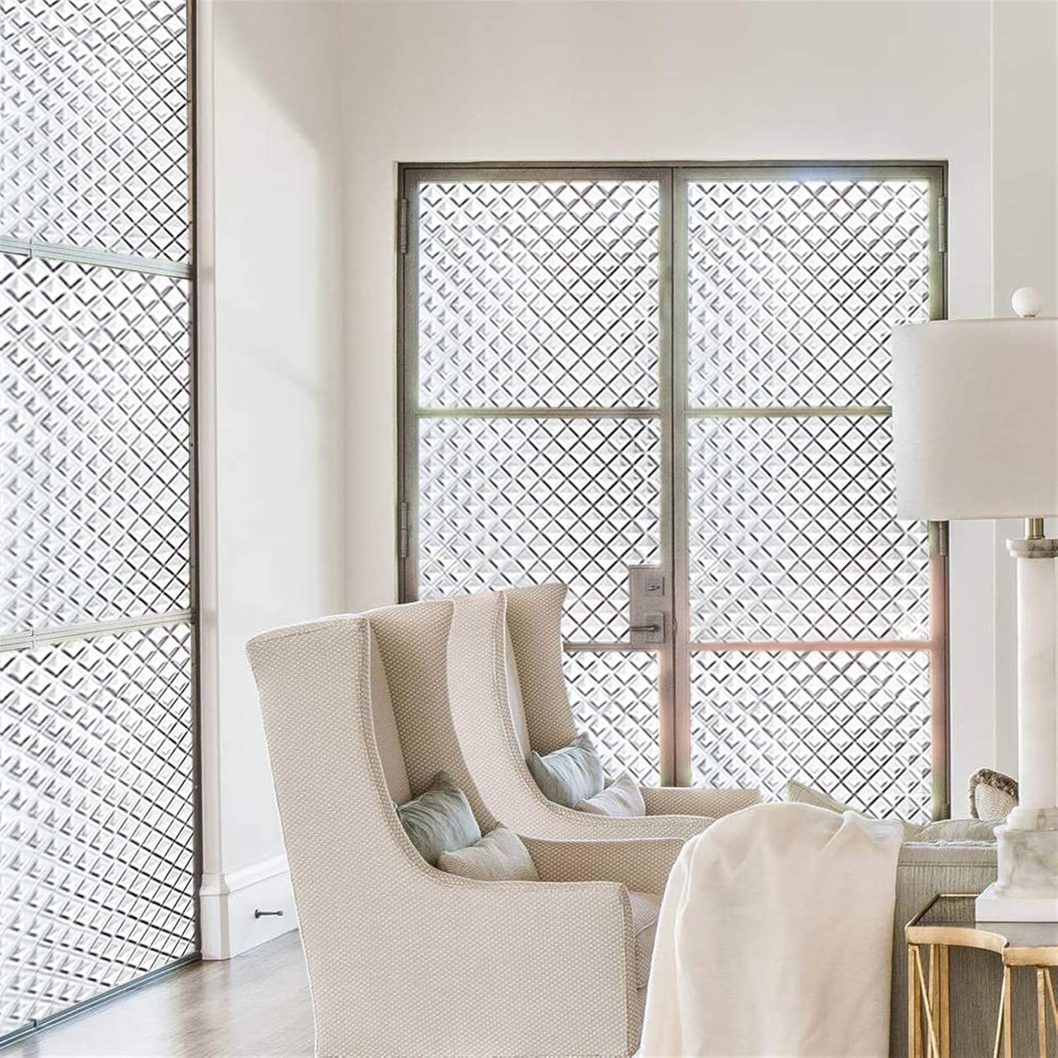 Window Privacy Film Window Film Decorative Window Film Stained Glass Vinyl Self-Adhesive Film Static Privacy Protector Heat Insulation Window Sticker Blackout Window Film Window Films(60x300 cm)