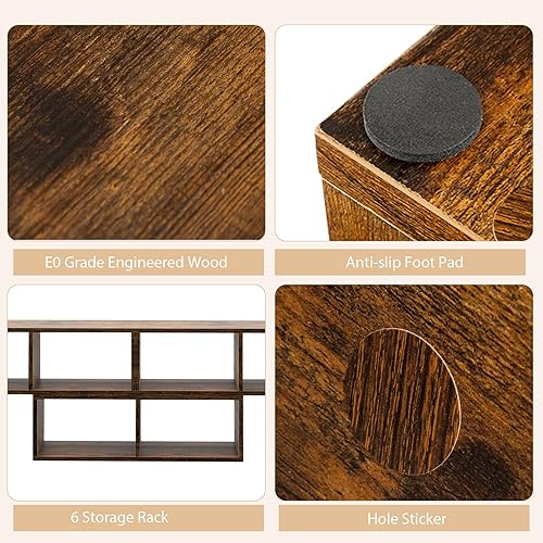 Miniatura 8 de POWERSTONE Soporte para consola de TV, centro de entretenimiento combinado de 3 piezas para TV de 50, 55, 60, 65 pulgadas, moderna estantería para