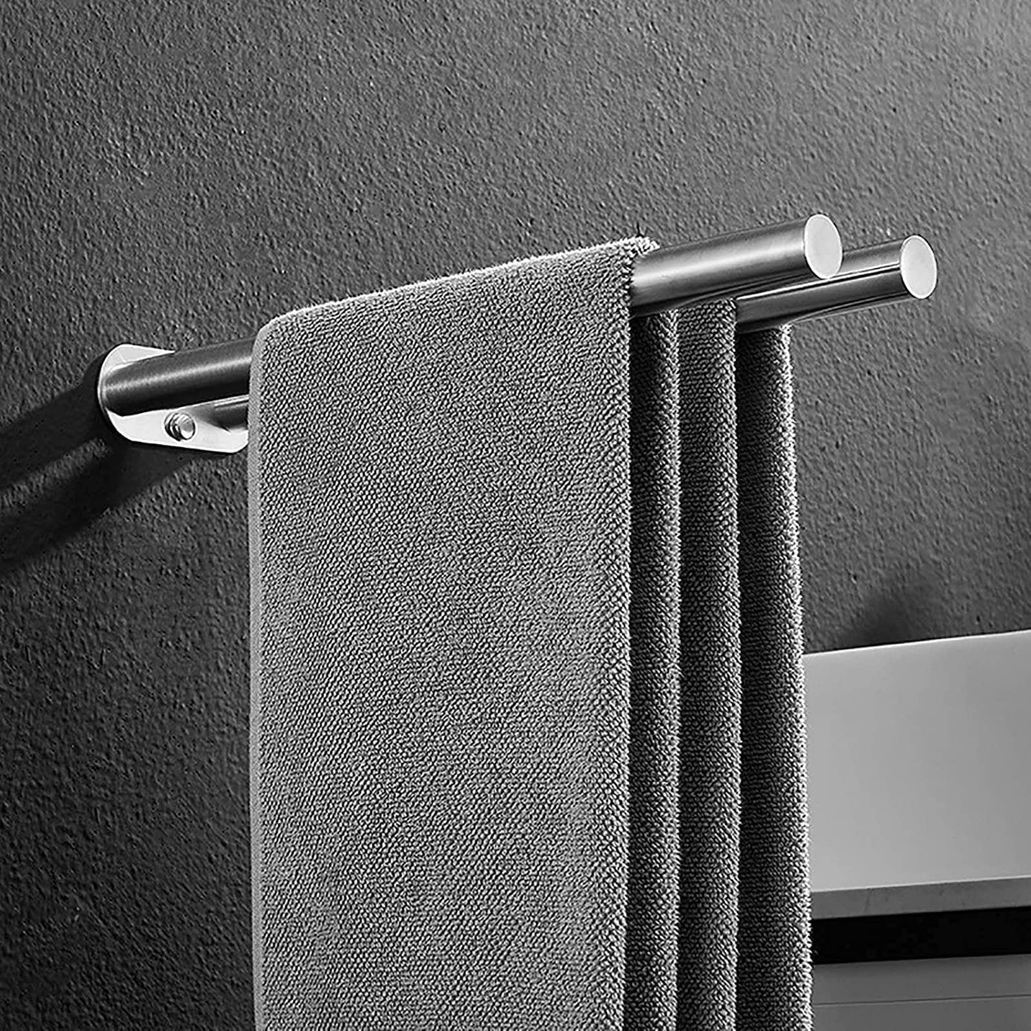 Toallero de Acero Inoxidable, para baño, Cocina, Soporte de Pared, Barra para Toallas, Soporte de Almacenamiento (Doble Barra)