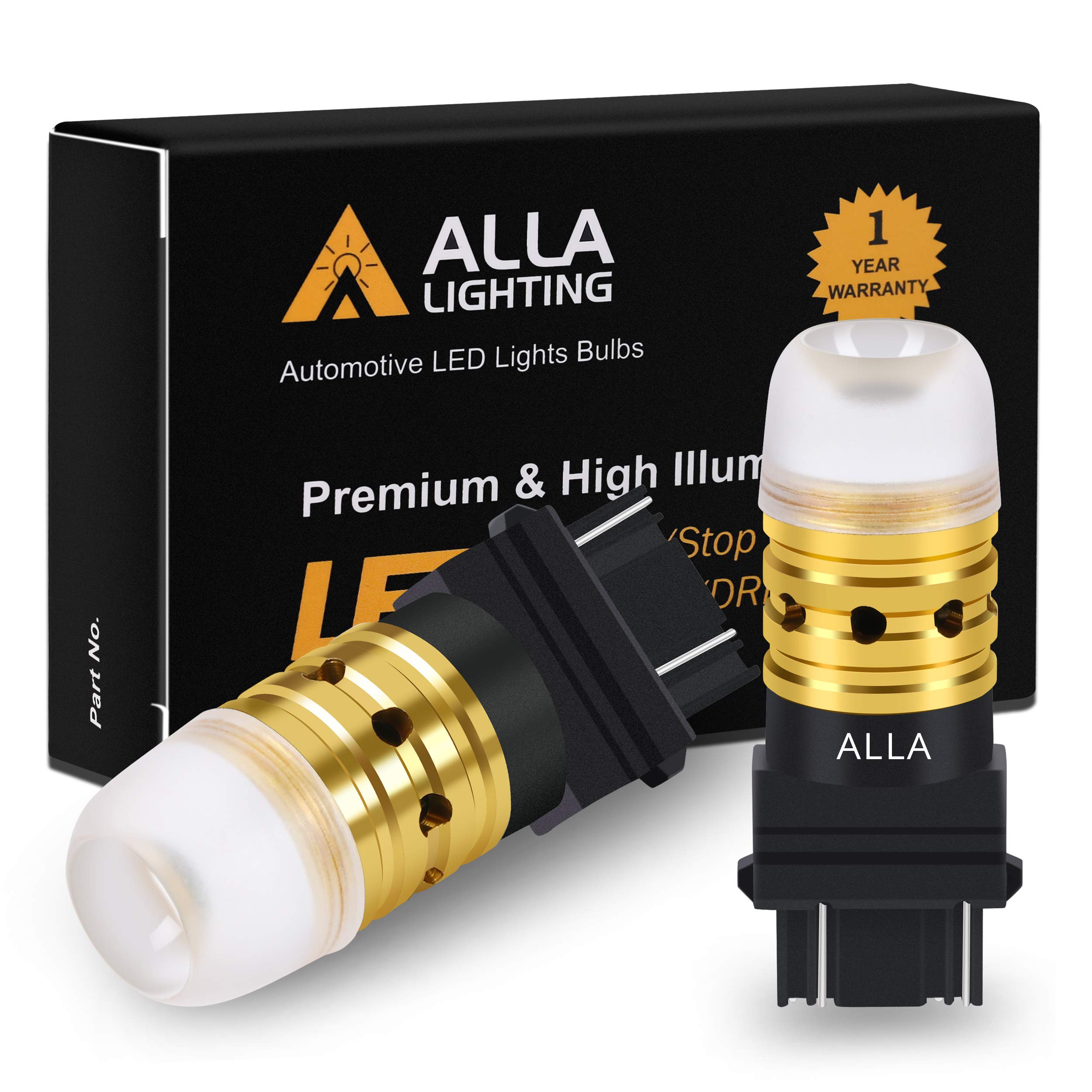 Alla Lighting Mini T25 3156 3157 LED Bulbs Xtreme Super Bright 2525 20W SMD, Turn Signal Lights Replacement P27/7W 3457NA 4157NA 3157A 3757NAK 3156NA 3157A 3057A 3057NA Amber Yellow