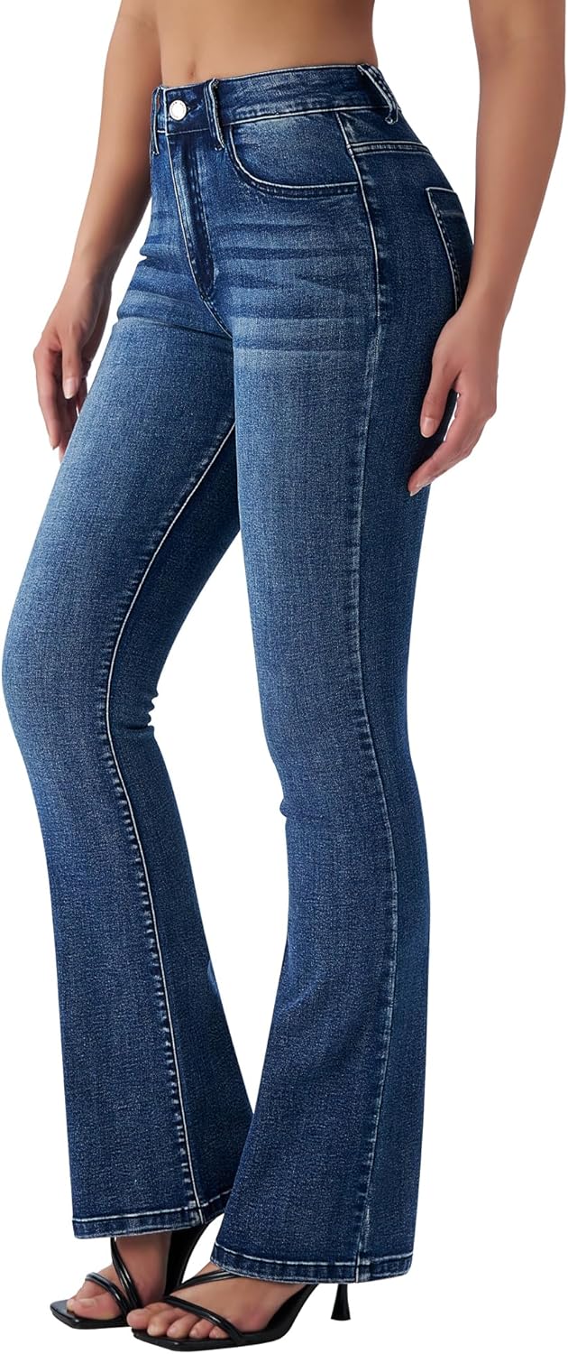 roswear Women’s Trendy Stretchy Flare Jeans Mid Rise Bootcut Curvy Denim Pants roswear Women’s Trendy Stretchy Flare Jeans Mid Rise Bootcut Curvy Denim Pants