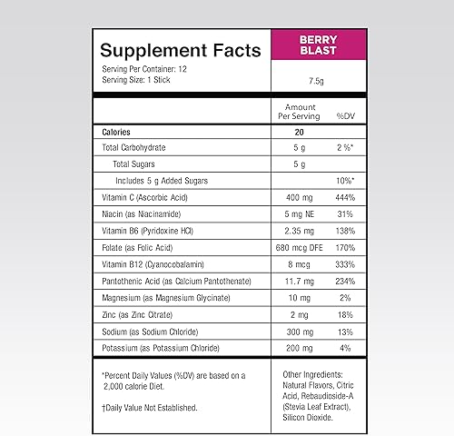 Miniatura 8 de Polvo de electrolitos  3 veces electrolitos, 12 azúcar con vitamina C, B3, B6, paquetes de electrolitos en polvo para hidratación, recuperación e