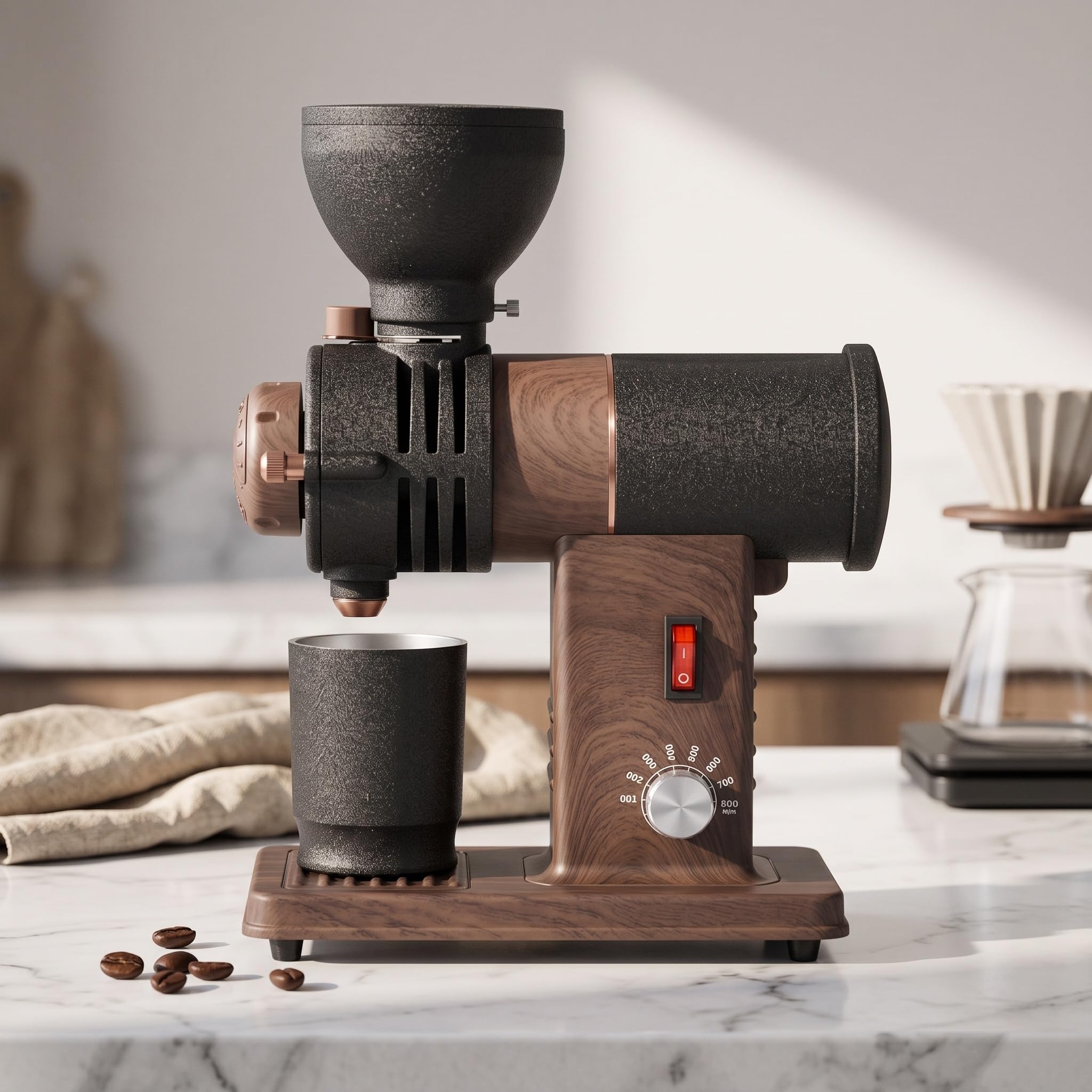 Elektryczny młynek do kawy, 78 mm, ze stali nierdzewnej, 10 ustawień stopnia mielenia, pojemność 120 g, idealny do espresso, kawy filtrowanej i zimnej parzenia