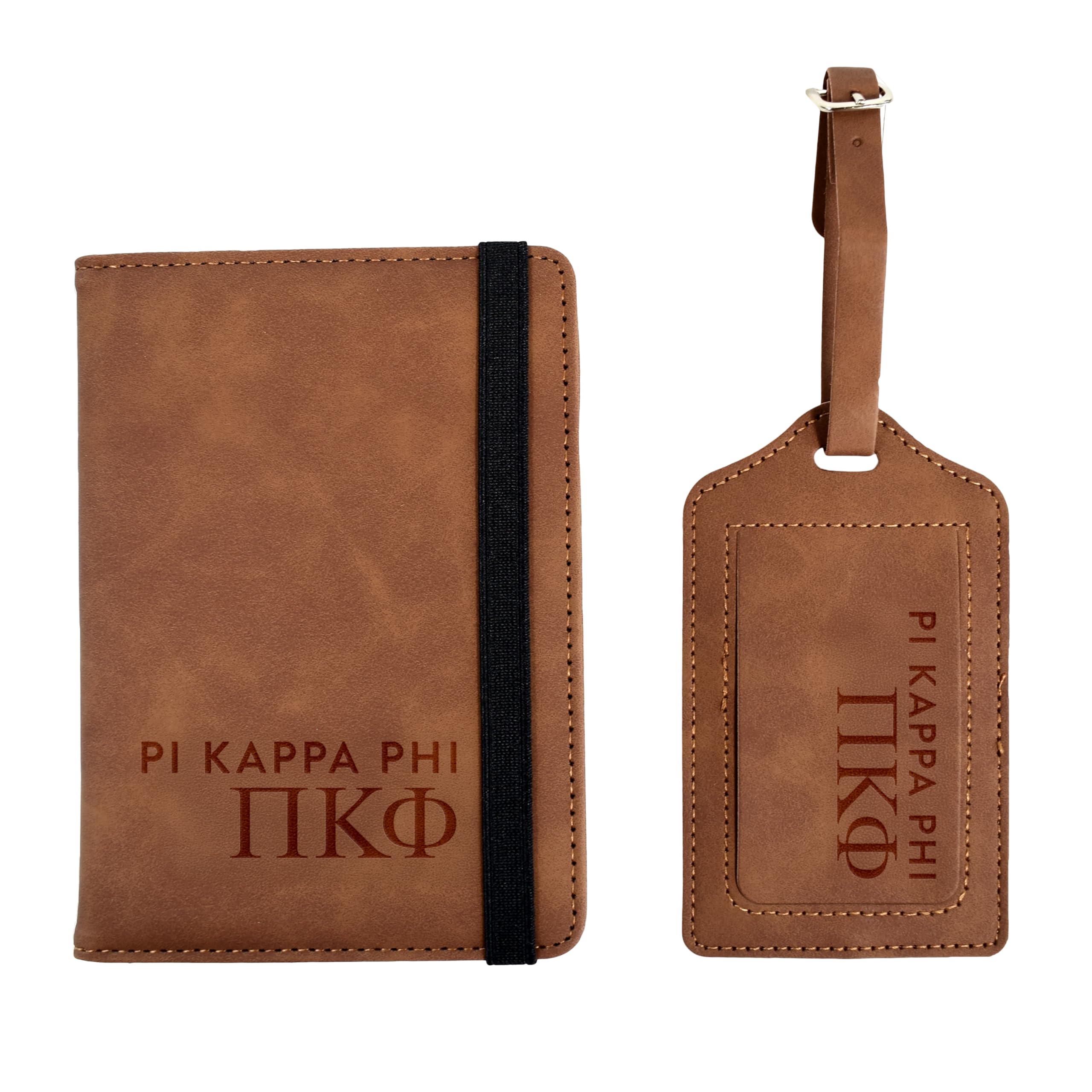 Pi Kappa Phi Passport Holder and Luggage Tag Travel Accessories Set, Officially Licensed Pi Kappa Phi Fraternity Gift for Men-image-35