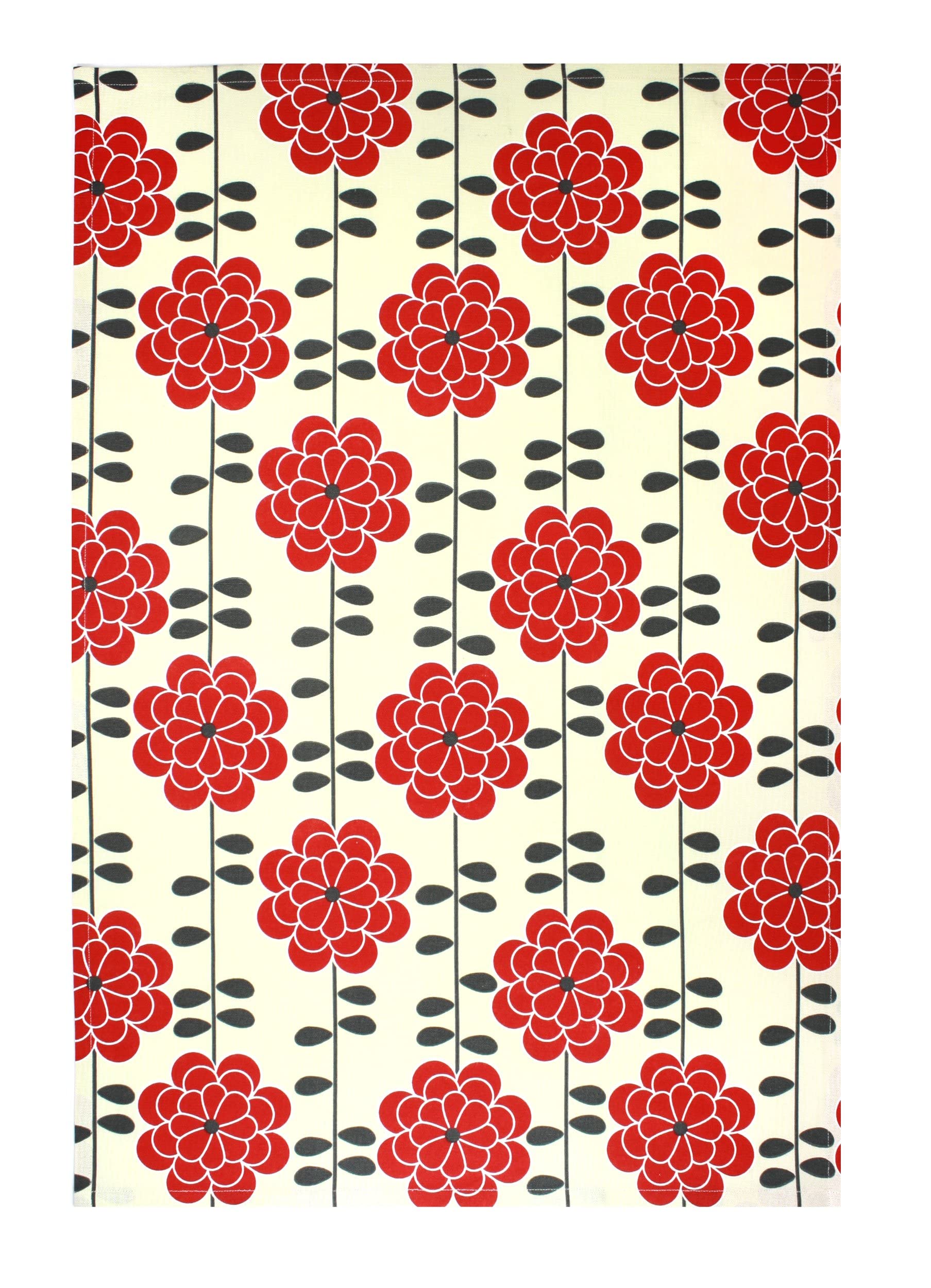 WorldCare® 100% Cotton 20" x 30" Oversized Designer Kitchen Towel, Aster Red - Set of 2