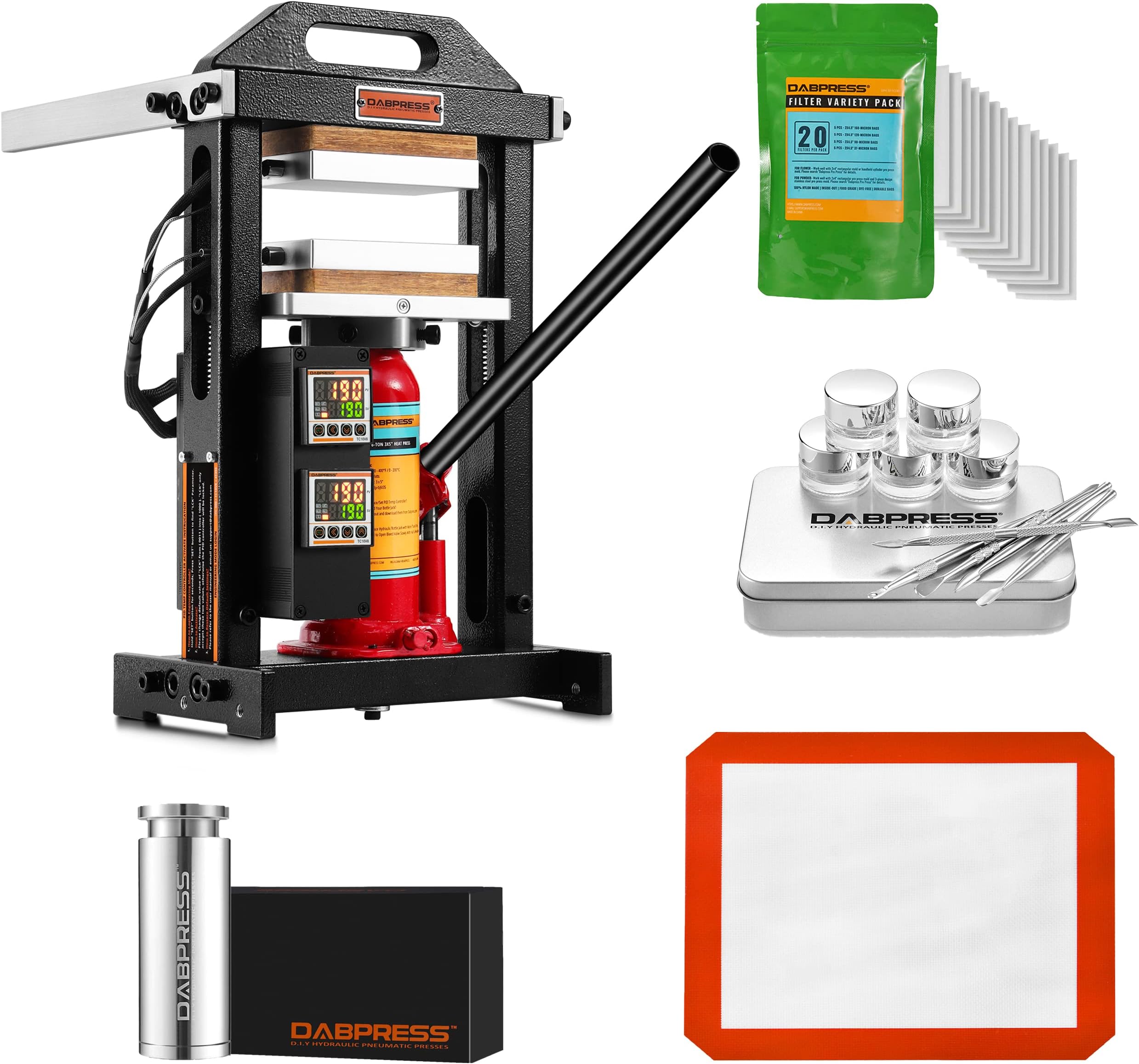 6 Ton Heat Press Machine with Dual 3x5 Inch Heated Plates Bundle Kit