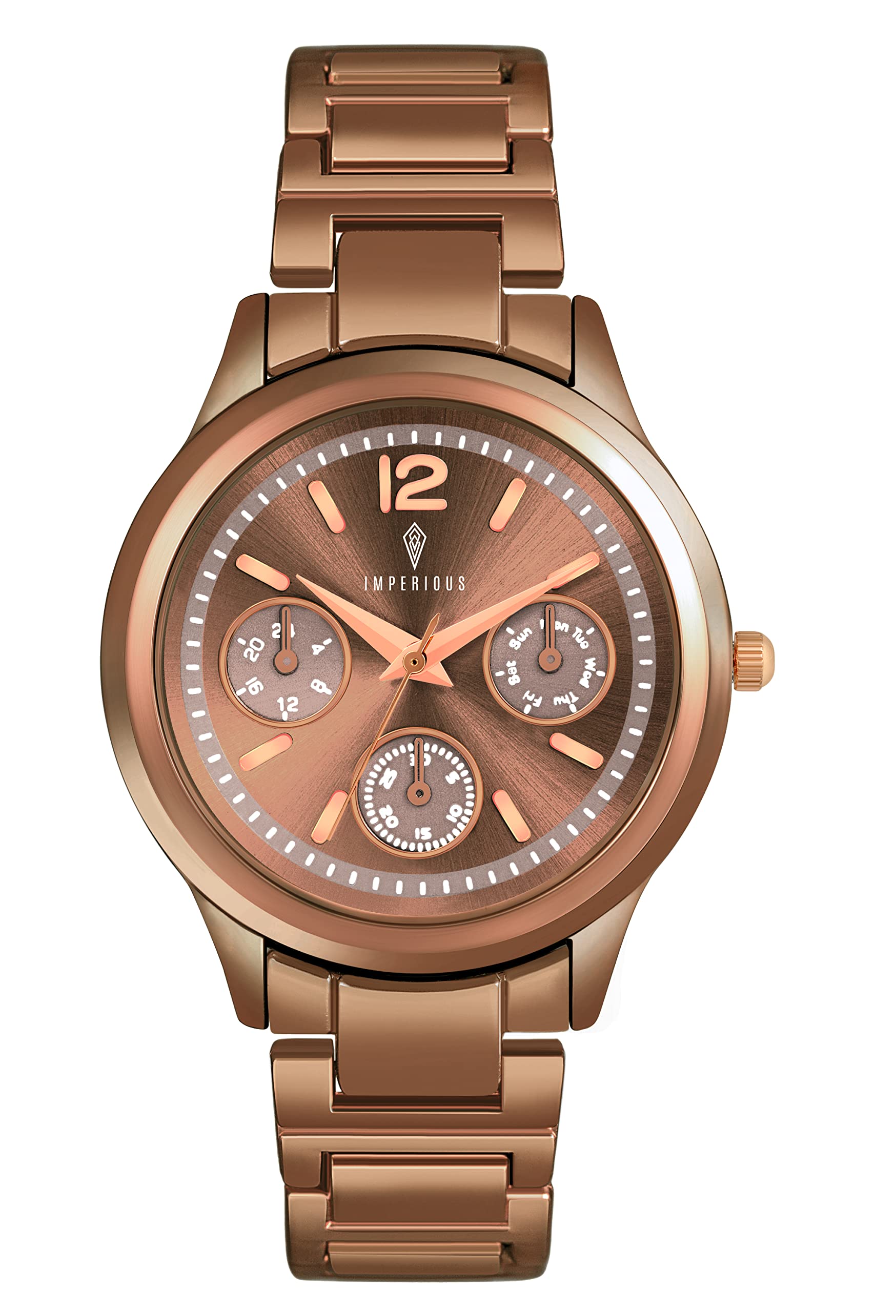 Imperious Wrist Watches for Women - Golden Brown, Stainless Steel & Water Resistant Ladies Women Watches (B0BFQ7R3C1) Amazon Price History, Amazon Price Tracker