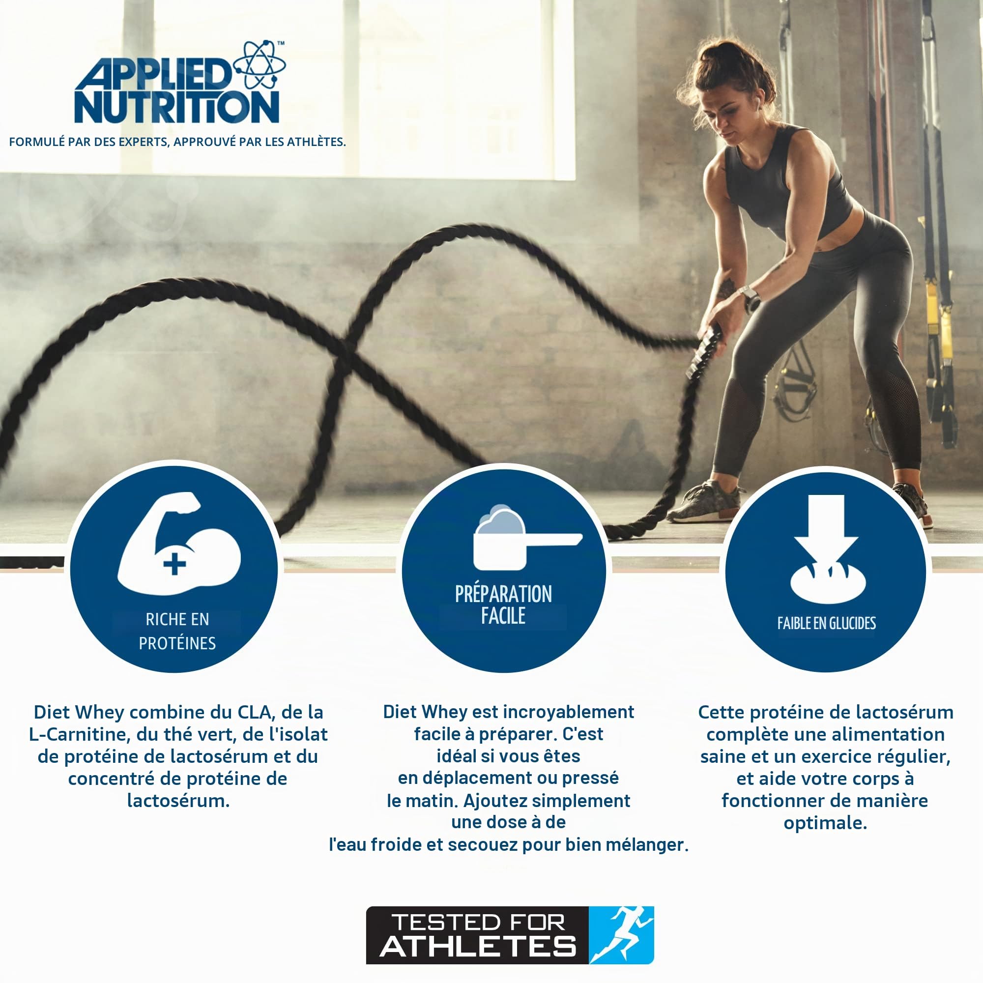 Applied Nutrition Diet Whey (1000g) Crème glacée à la vanille - Protéines - Mélange de protéines de lactosérum