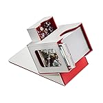 Mage Tech Card Deck Box for MTG Commander - Patented Design, Commander Display, Fits 100 Double-Sleeved Cards, 35pt Card Brick & Dice Tray - White/Red