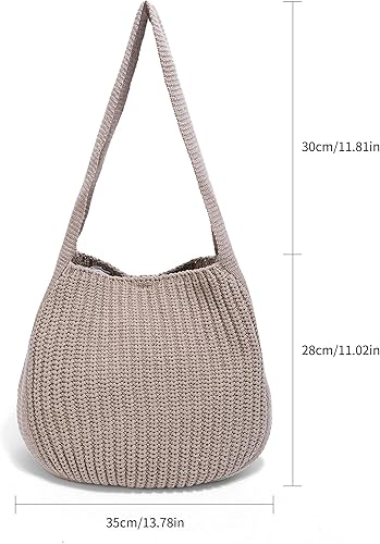 Miniatura 2 de ENBEI Bolsos de hombro para mujer, bolsos de mano de ganchillo, bolso de compras grande, bolso de mano estético, bolso de lona lindo