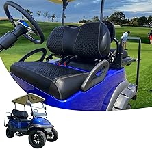 XUANYUDG0769 Golf Cart Seat Covers for Club Car Precedent Onward Tempo OEM Ordinary Seat Cushion Front Sets, Vinyl Leather Made Adjustable Straps and Retractable Buckle/No Stapler Required