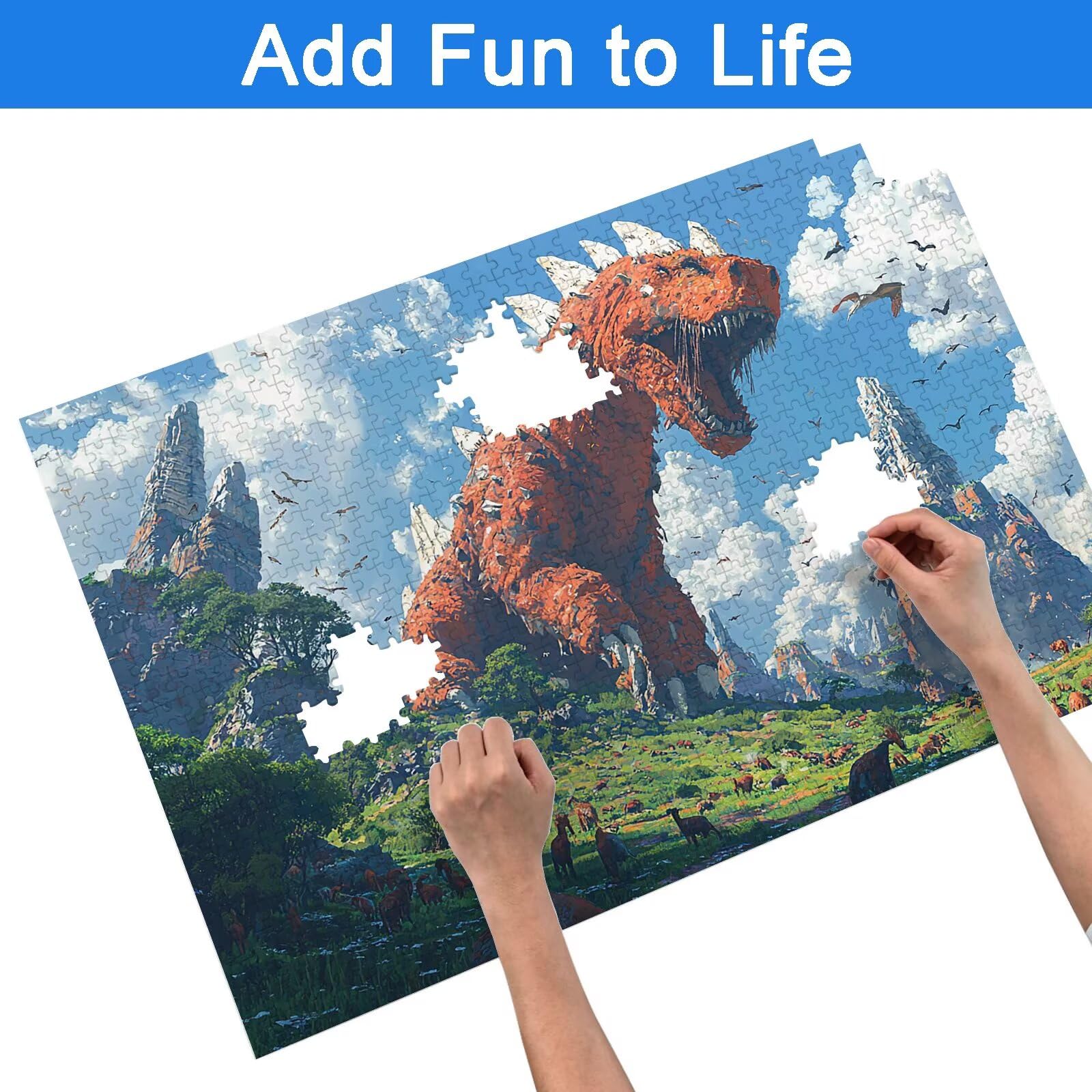 Puzzle 3000 Teile, Dinosaurier Puzzle 3000 Teile Erwachsene, Klassische Puzzles Anime, Holzpuzzle Erwachsene, Puzzlespiele für Die Ganze Familie, Geschenke für Frauen, Geschenke für Männer, -9153