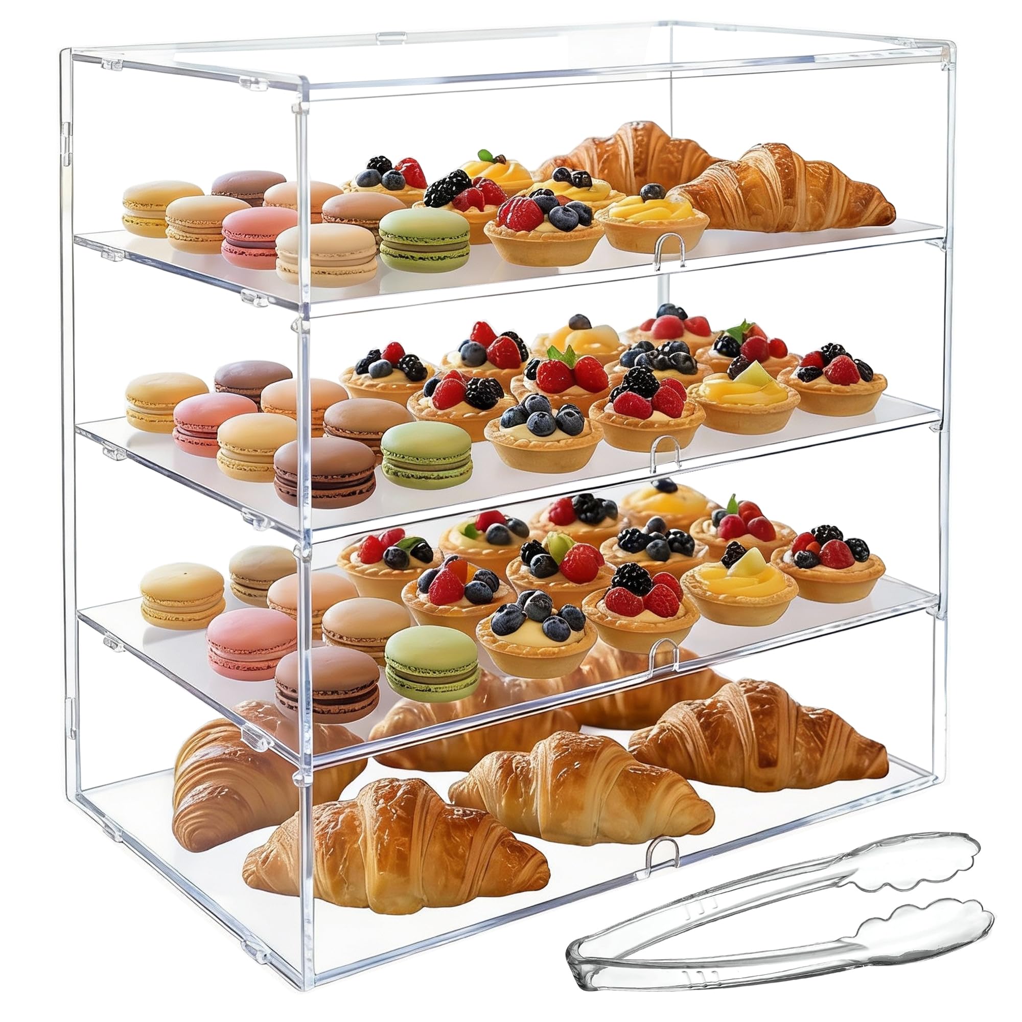 vetrina per pasticceria espositiva da banco (49.5 x 26 x 50 cm) | Contenitore ideale per la custodia di cosmetici, bagno e figurine da giocattolo