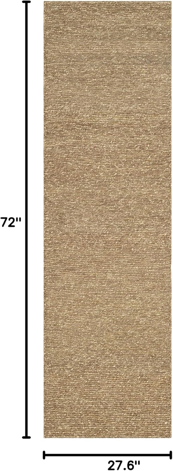Hand-Knotted Natural Cotton Runner Rug, 27" x 5'