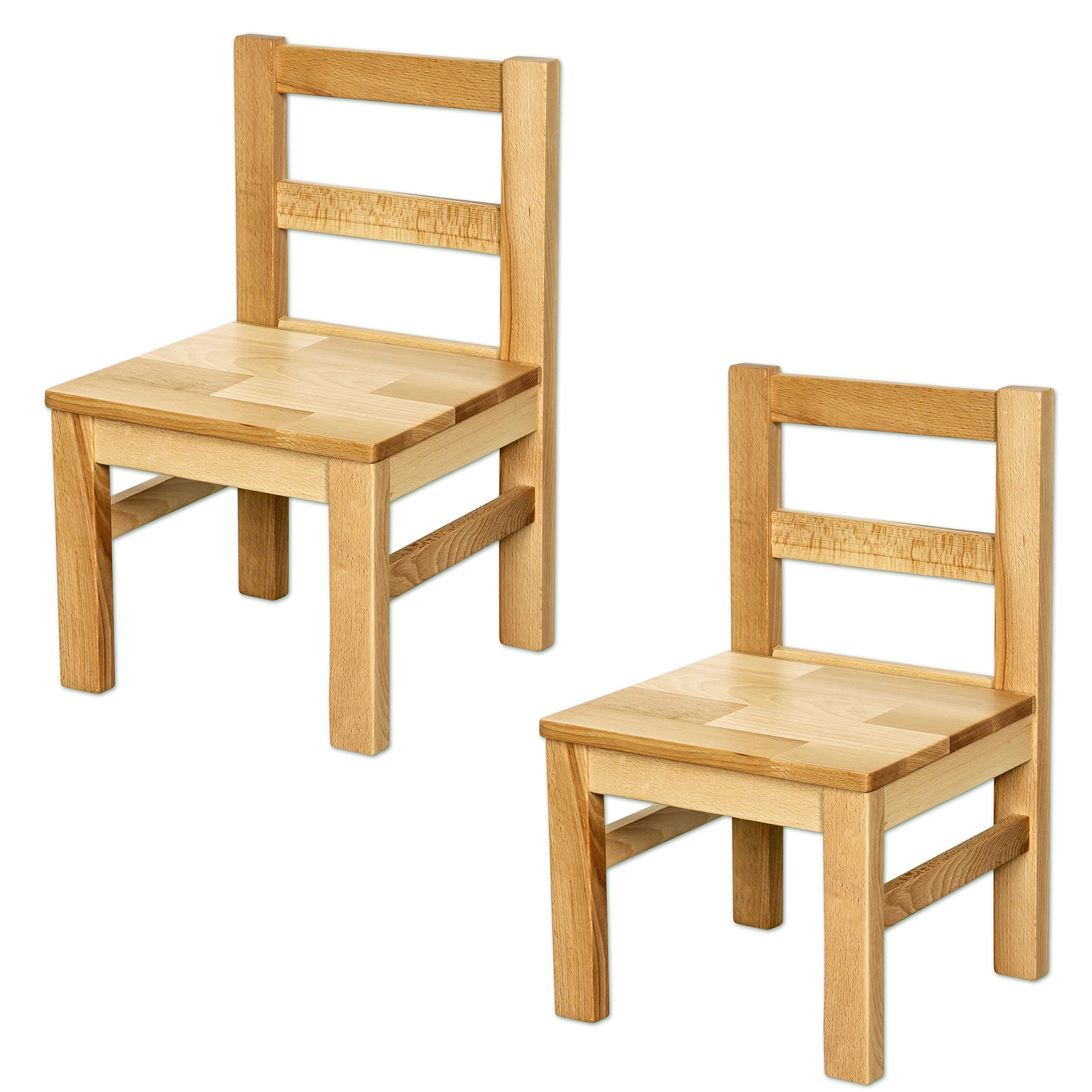 Betten-ABC Zweier Set Bubema Kinderstuhl Kinderzimmer-Stuhl aus massiver Kernbuche Natur geölt, extra stabil