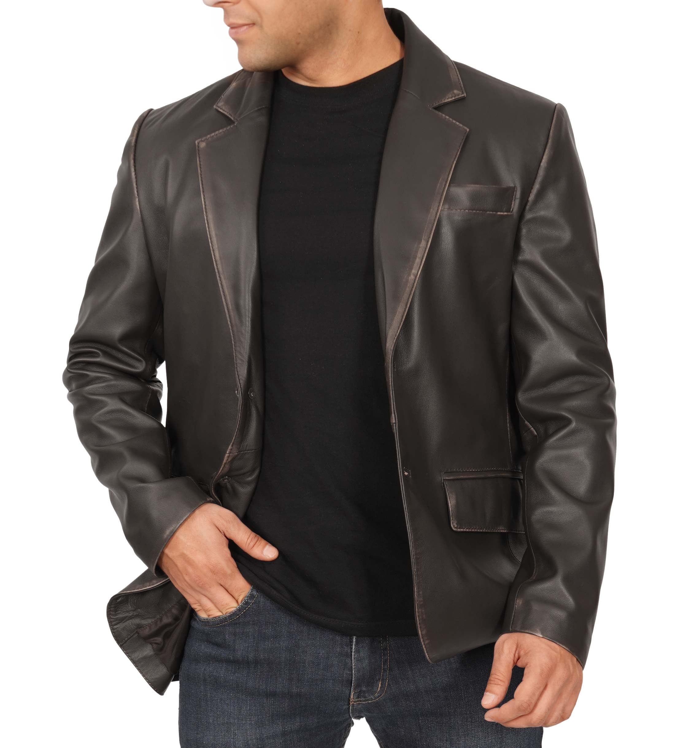 fjacketsmens Modern/Fitted Leather Jacket Men