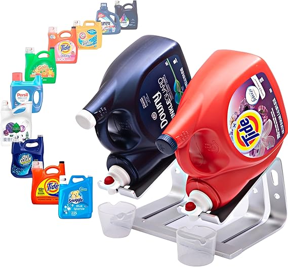 Metal Laundry Detergent Dispenser Holds 2 Laundry