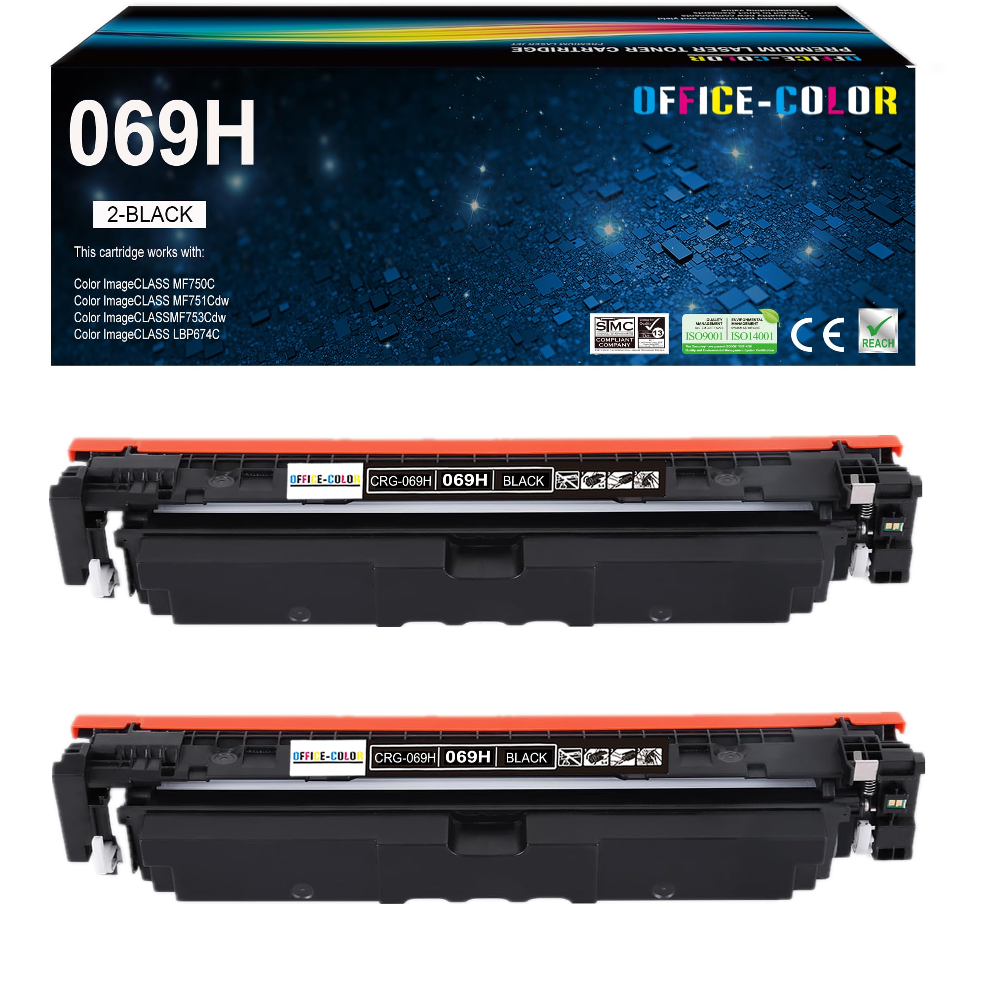 069H Black Toner Cartridge MF753Cdw MF751Cdw Replacement for Canon 069 069H