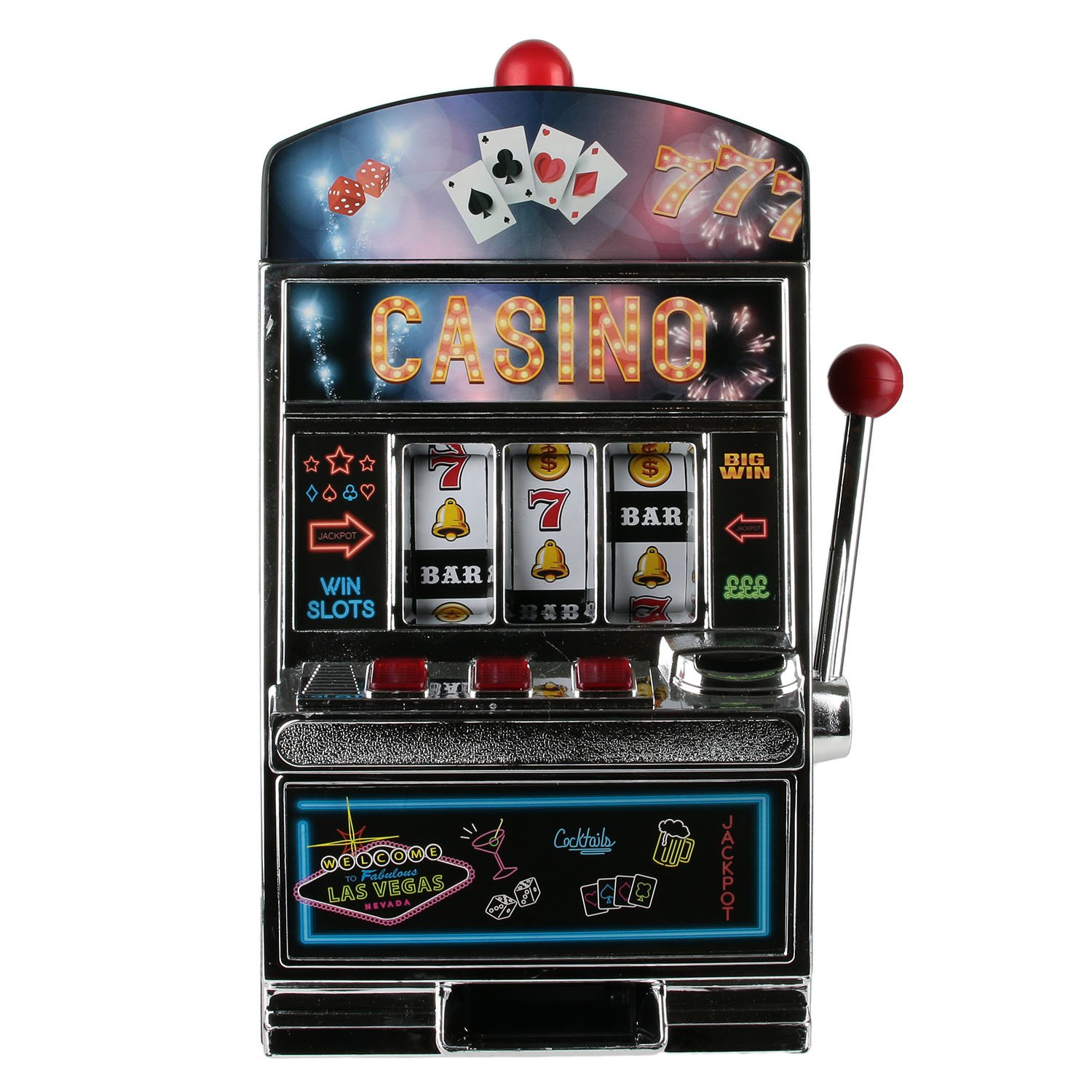 MISTER GADGET Slot Machine, Metal, Black, One Size