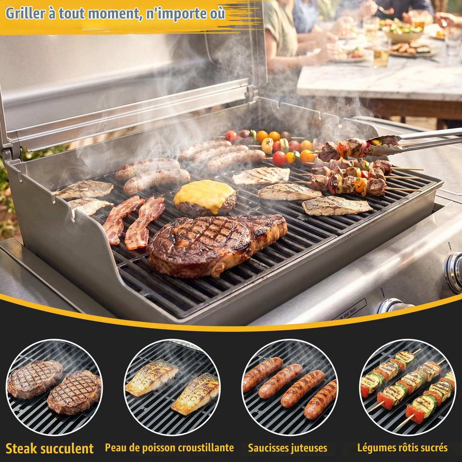 Bar.B.Q.S Grilles de cuisson en porcelaine et fonte émaillée pour grils Genesis EP/S - 310, 320, 330 (2011-2016), E-330, Genesis E-310, Genesis E-320, Genesis E-330 (2011-2016)