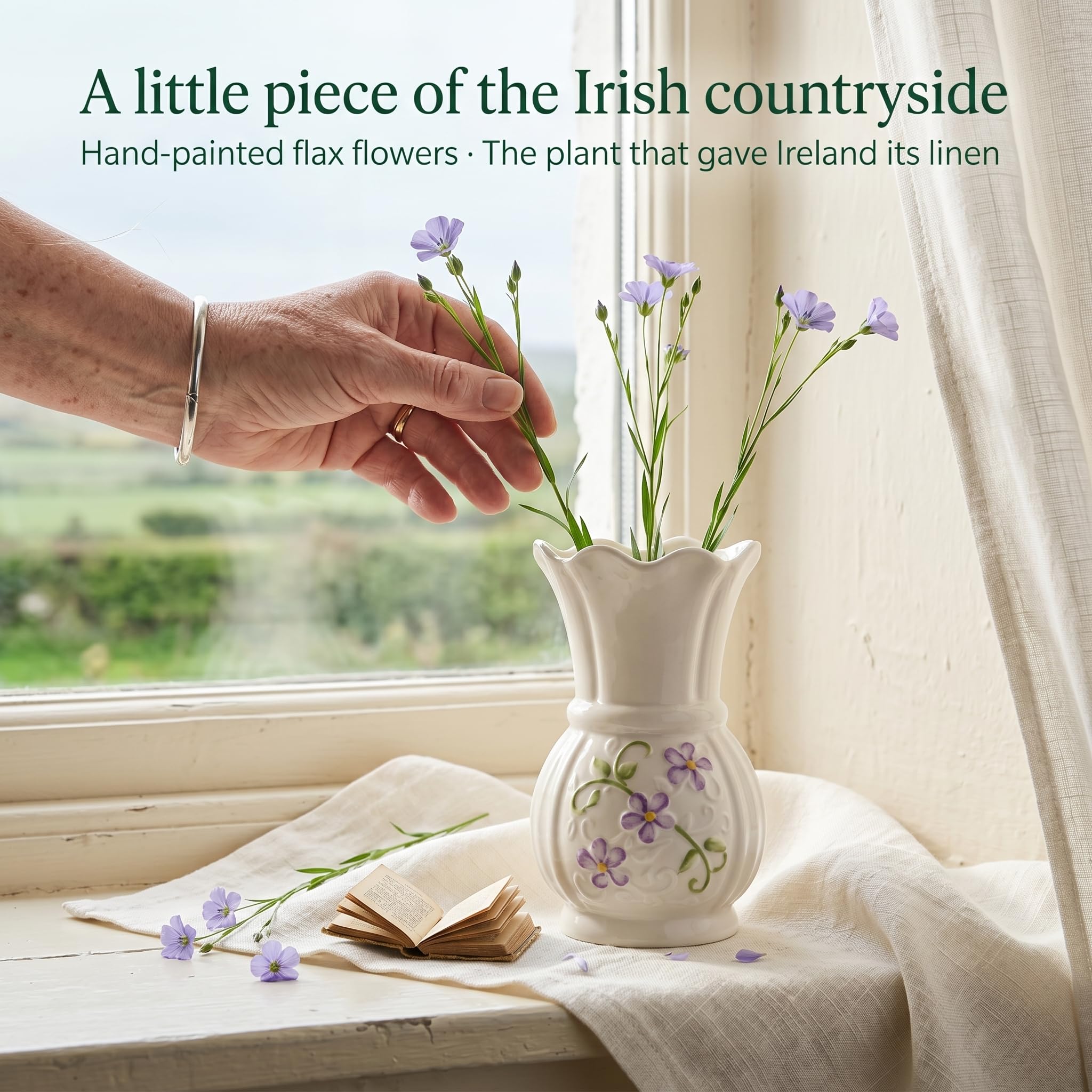 Amazon.com: Belleek Classic Irish Flax Mini Vase | 4in Parian