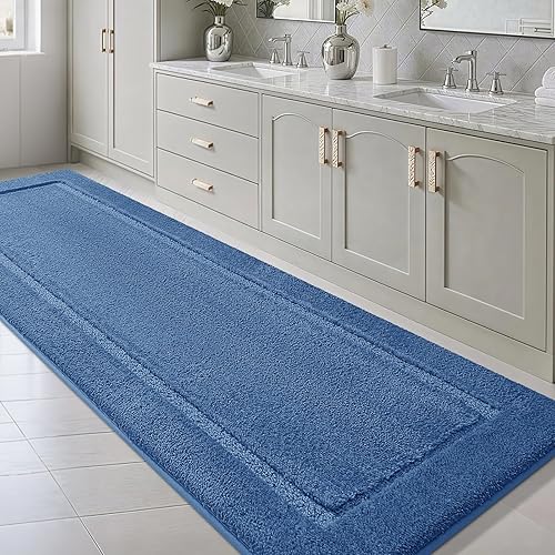 Miniatura 20 de Alfombras de baño de 32"x20", tapete de baño de microfibra absorbente ultra suave, grueso, afelpado y esponjoso, respaldo antideslizante, tapetes de