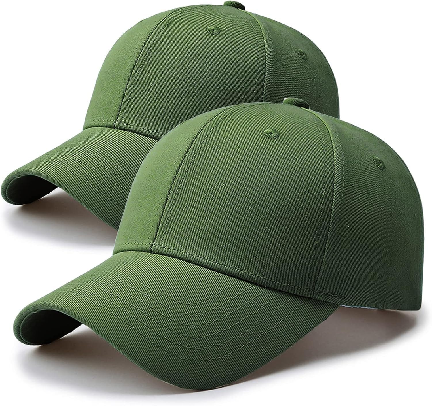 AIEIJJH Structured Front Panels Baseball Cap Golf Hat Dad Trucker Cap for Men Women, 2 Packs Darkgreen
