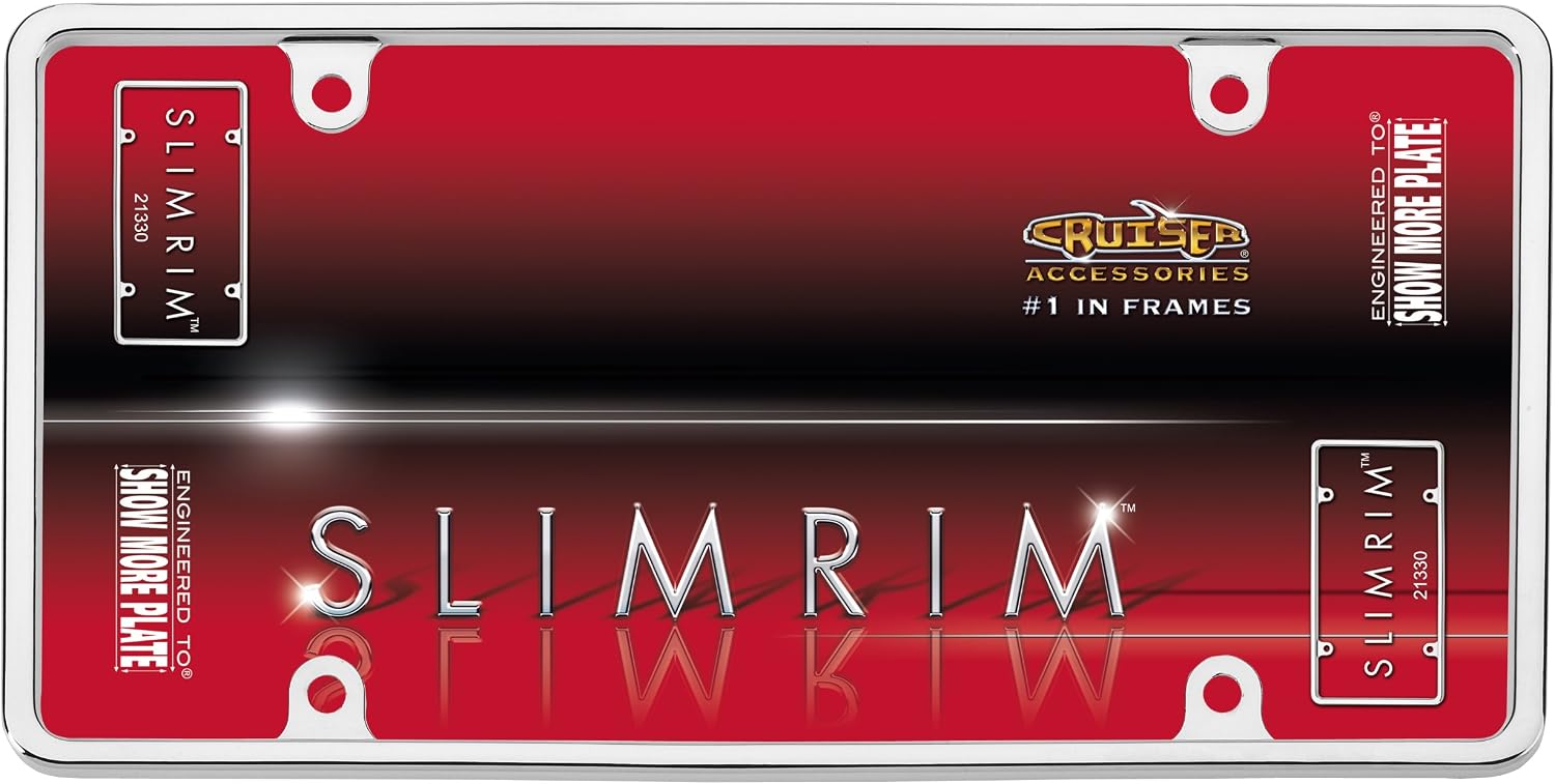 Cruiser Accessories 21330 Slim Rim License Plate Frame, Chrome,1 Frame