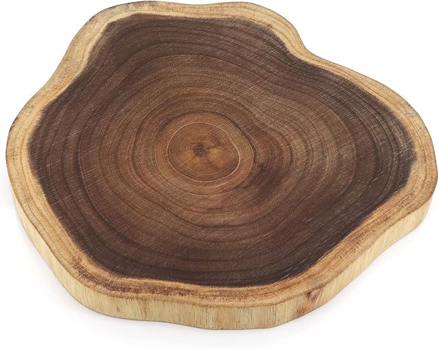 Wood Chopping Board, Unique Acacia Wood Cutting Board for Kitche, Durable & Hard Wearing | No waxing or Painting | Follow Actual Shape of Wood | Suitable for Bread, Cheese, Vegetables and Meat