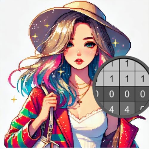 Beauty Glitter Pixel Art Color By Number - Girls Fashion Coloring Book
