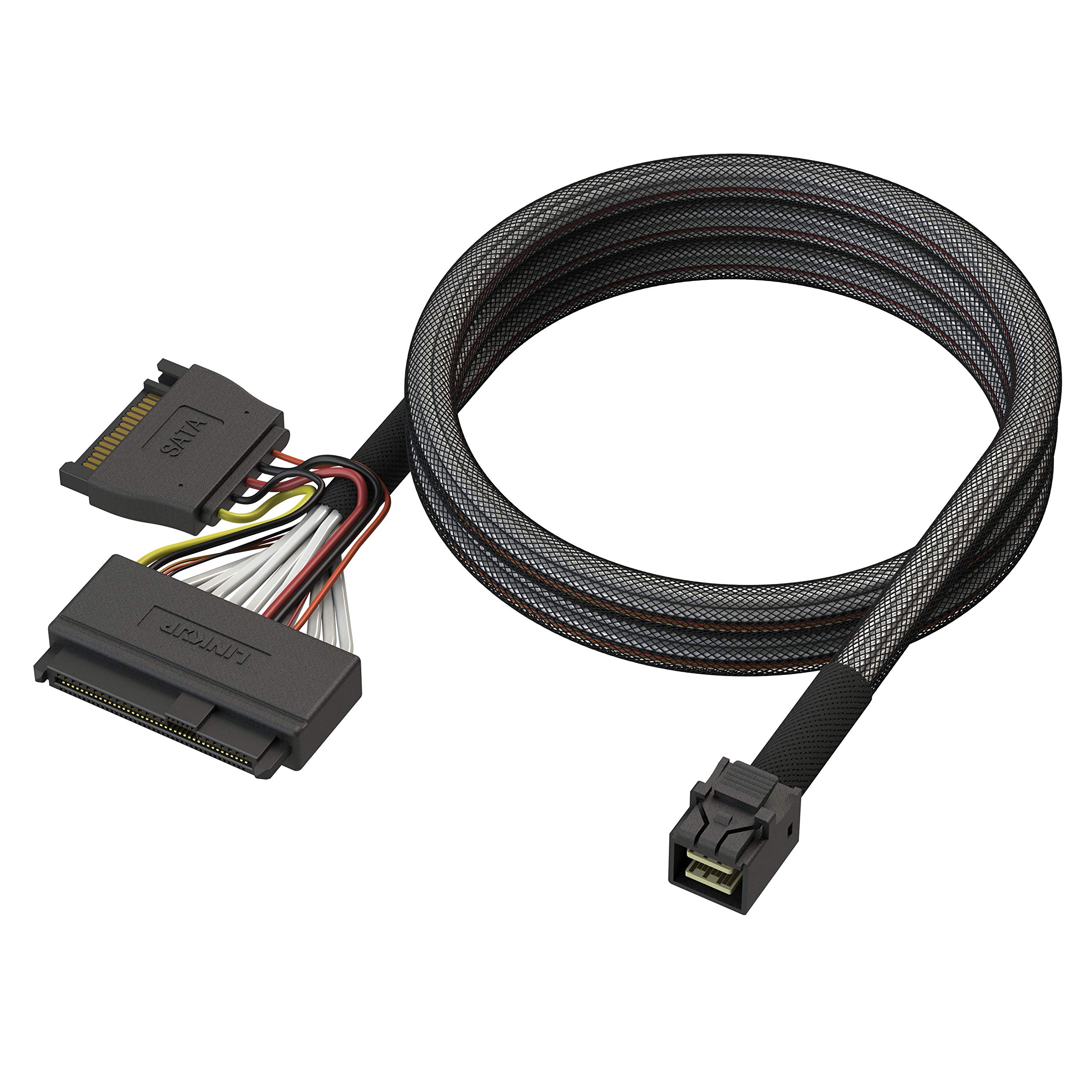LINKUP - Internal 16G U.2 Cable (85Ω 85ohm PCIe Gen 4 Mini SAS HD to U.2/SFF-8643 to SFF-8639 Cable) with SATA Power - 0.9 meters/3 feet