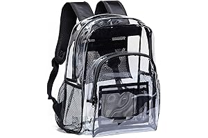 Heavy Duty Clear Backpack for Men: Sturdy PVC Transparent Backpack with Reinforced...