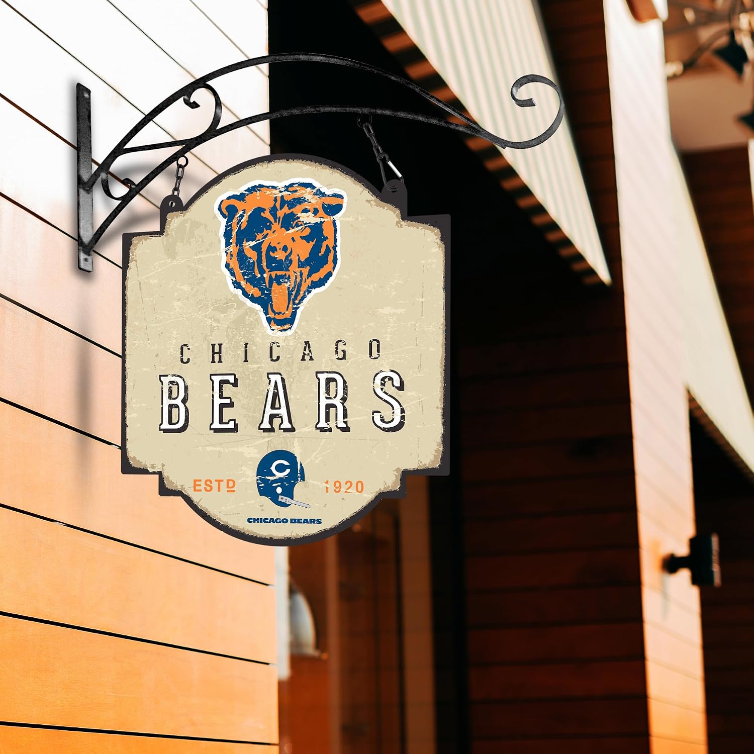 Metal Tavern signs NFL - Chicago Bears Wall Art Stylish and Vintage Decor for Home Bars, Man Caves, and Game rooms into a football fan's paradise with authentic signs, Perfect for Football-Themed