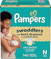Vista 15 de Pampers Pañales Swaddlers, talla 0 (hasta 10 libras), 140 unidades, absorbentes, mantiene al bebé seco y cómodo, pañal desechable seguro