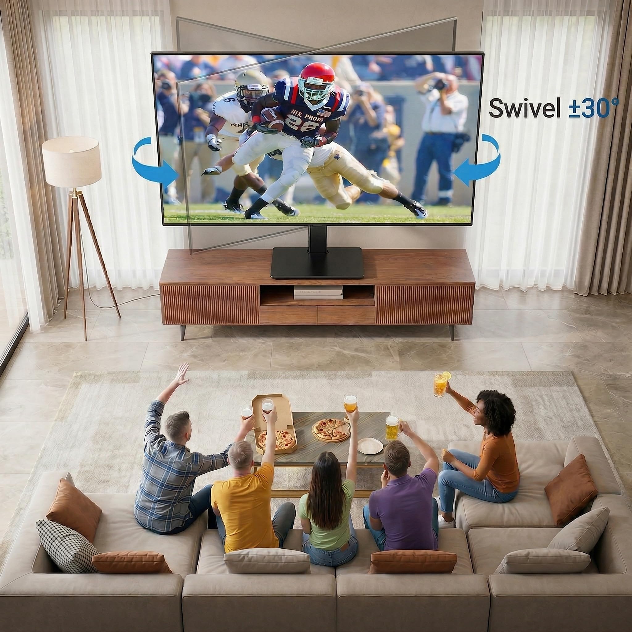 Best TV Stand 75 Inch: Top Picks for 2026 2 PERLESMITH Universal Swivel TV Stand Legs for 37-75 78 inch TVs, Height Adjustab — product photo