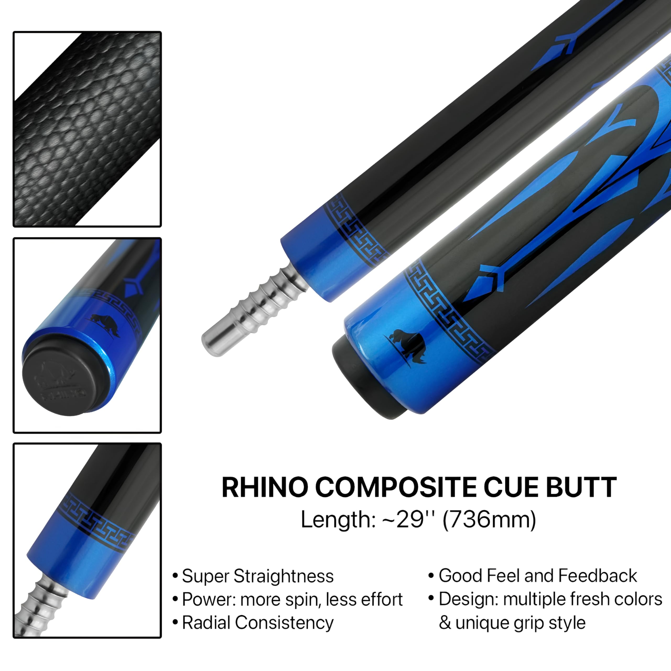 Amazon.co.jp: RHINO Eclipse Pool Cue - ブルー (ラジアルジョイント