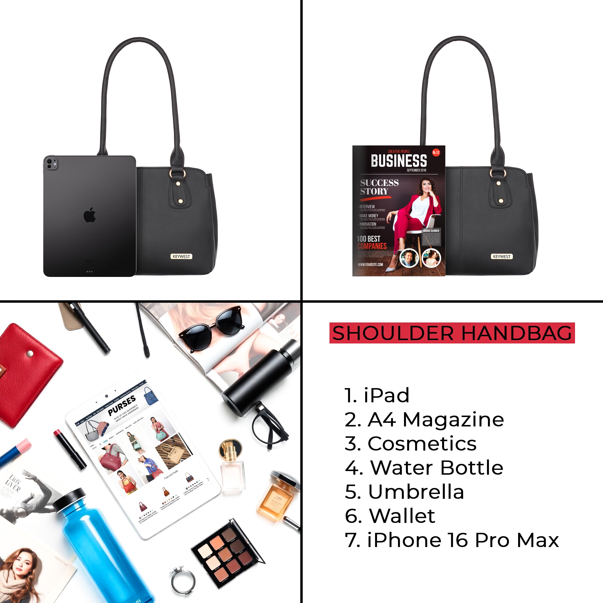 Keywest Women's Penguin Satchel Tote Handbag for Women | Ladies purse | Stylish Shoulder Bag | Gift For Woman | Black 1