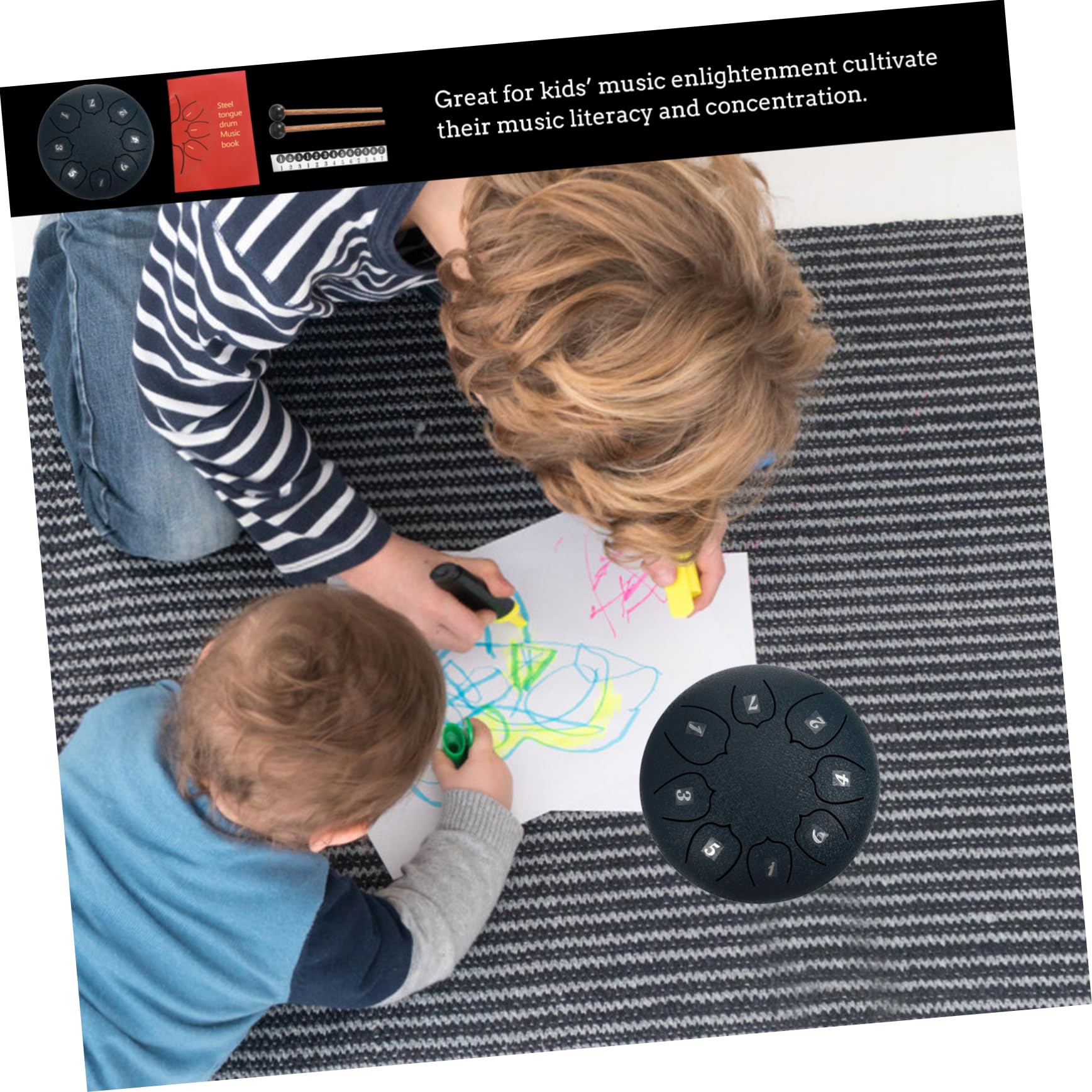 ifundom Steel Handpan Drum Ethereal Percussion Instrument for Yoga Meditation Music Education Boys and Girls Toy