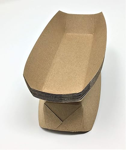 Miniatura 7 de Mr Miracle Bandeja de papel para perros calientes de 7 pulgadas en papel kraft. Paquete de 100. Desechable, reciclable y totalmente biodegradable.